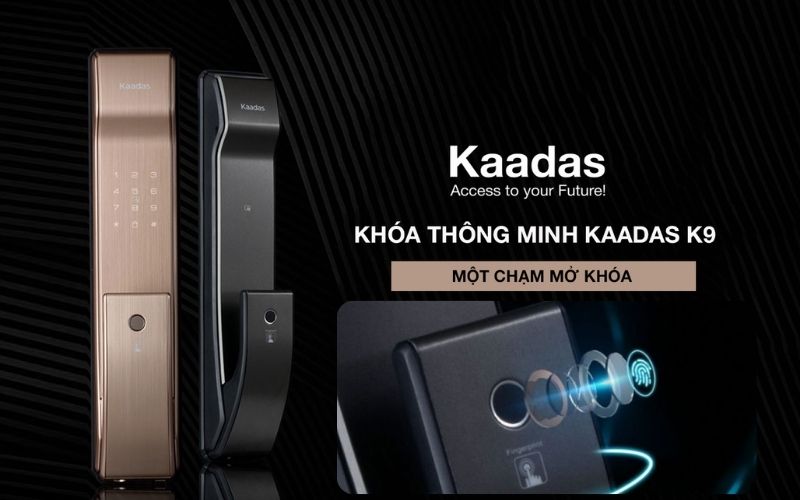 Khóa vân tay Kaadas K9 Push-pull sang trọng với cảm biến FPC Thụy Điển