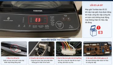 Cách sửa máy giặt Toshiba bị lỗi E3