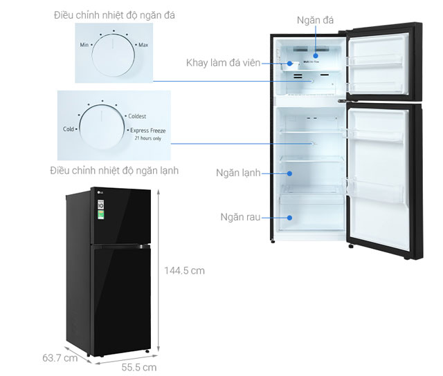 Cấu tạo tủ lạnh LG Inverter và cách điều chỉnh nhiệt độ tủ lạnh